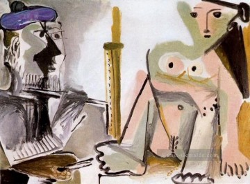 Der Künstler und sein Modell L artiste et son modèle 5 1964 kubistisch Ölgemälde